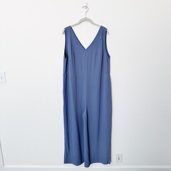 [Everlane] Dusty Blue Japanese GoWeave Essential Sleeveless Jumpsuit NWT Size 14 - Picture 2 of 12